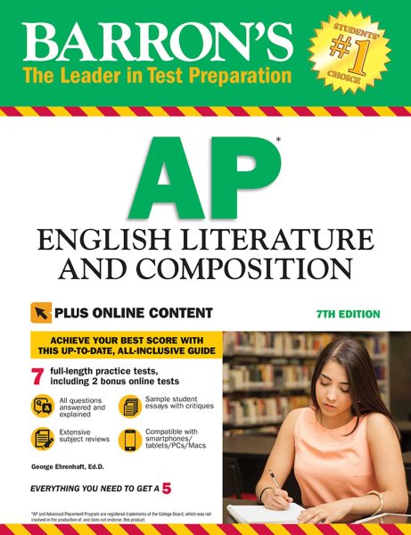 Barron's AP English Literature and Composition, 7th Edition: with Bonus Online Tests (Barron's Test Prep) cover