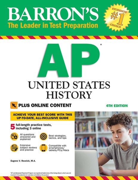 Barron's AP United States History, 4th Edition: With Bonus Online Tests (Barron's Test Prep) cover