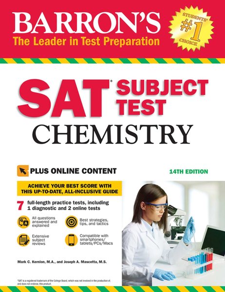 Barron's SAT Subject Test: Chemistry, 14th Edition: With Bonus Online Tests cover