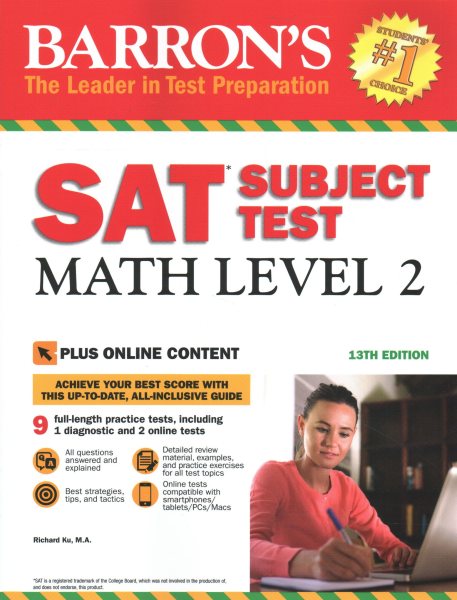 Barron's SAT Subject Test: Math Level 2, 13th Edition: With Bonus Online Tests (Barron's Test Prep) cover