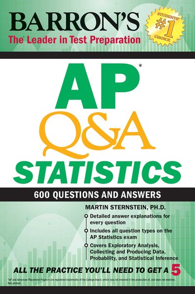 AP Q&A Statistics: With 600 Questions and Answers (Barron's AP) cover