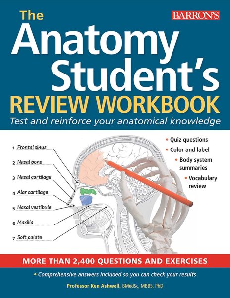Anatomy Student's Review Workbook: Test and reinforce your anatomical knowledge (Barron's Test Prep) cover