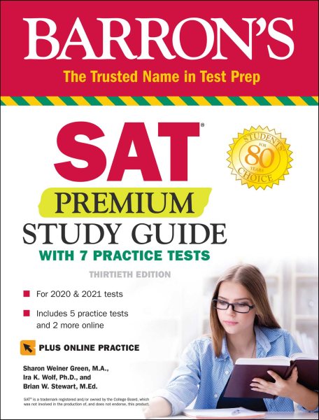 SAT Premium Study Guide with 7 Practice Tests (Barron's Test Prep) cover