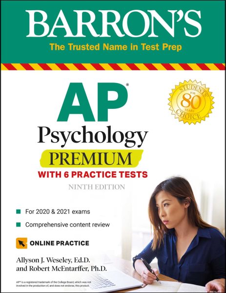 AP Psychology Premium: With 6 Practice Tests (Barron's Test Prep) cover