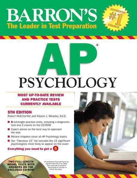 Barron's AP Psychology with CD-ROM, 5th Edition (Barron's Study Guides) cover