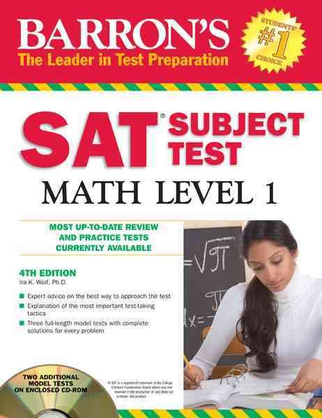 Barron's SAT Subject Test Math Level 1 with CD-ROM, 4th Edition (Barron's SAT Subject Test Math Level 1 (W/CD)) cover