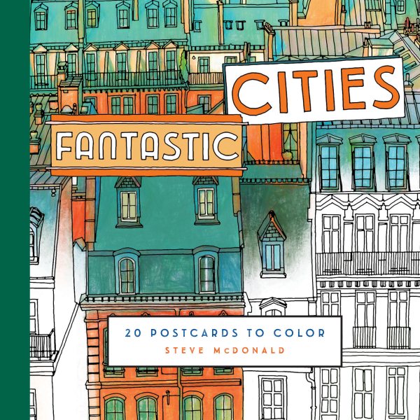 Fantastic Cities: 20 Postcards to Color cover