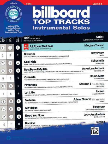 Billboard Top Tracks Instrumental Solos: Flute, Book & CD (Instrumental Solos Series) cover