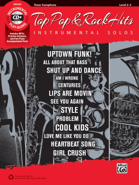 Top Pop & Rock Hits Instrumental Solos: Tenor Sax, Book & CD (Top Hits Instrumental Solos Series) cover