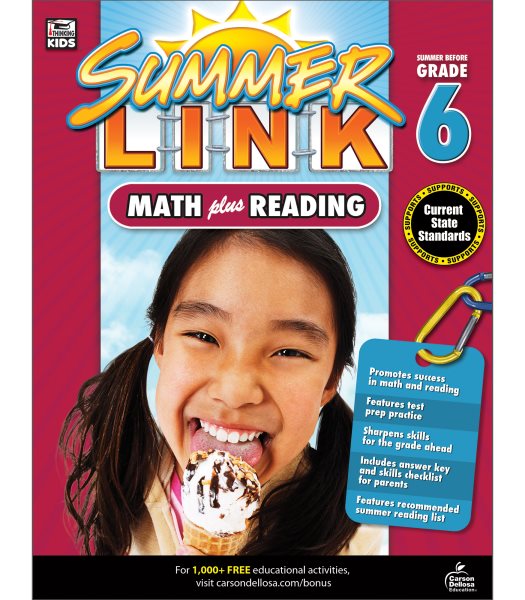 Math Plus Reading Workbook: Summer Before Grade 6 (Summer Link) cover