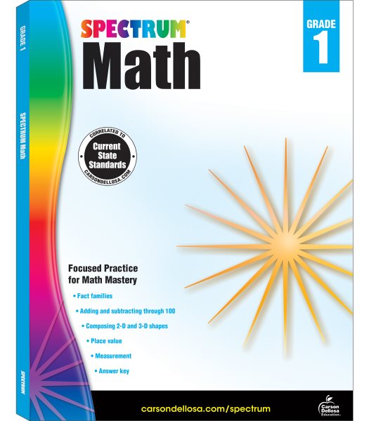 Spectrum First Grade Math Workbook – Addition and Subtraction Mathematics Learning With Examples, Tests, Answer Key for Homeschool or Classroom (160 pgs) cover