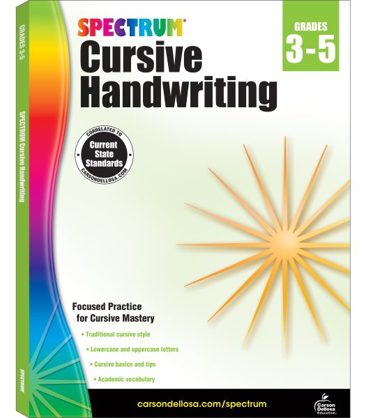 Spectrum Cursive Handwriting Workbook cover