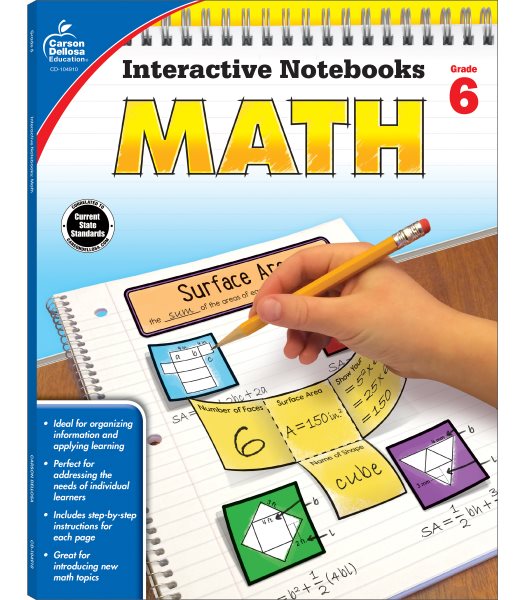 Carson Dellosa Math Interactive Notebook, Grade 6 (Interactive Notebooks) cover
