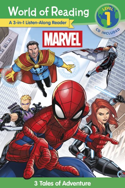 World of Reading Marvel 3-in-1 Listen-Along Reader (World of Reading Level 1): 3 Tales of Adventure with CD! cover