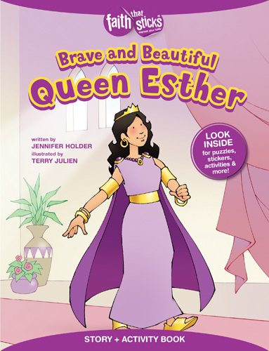 Brave and Beautiful Queen Esther Story + Activity Book (Faith That Sticks Books) cover