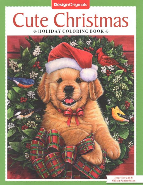 Cute Christmas Holiday Coloring Book (Design Originals) 32 Kittens, Puppies, and Other Critters in One-Side-Only Designs on High-Quality Extra-Thick Perforated Pages with Inspiring Christmas Quotes cover