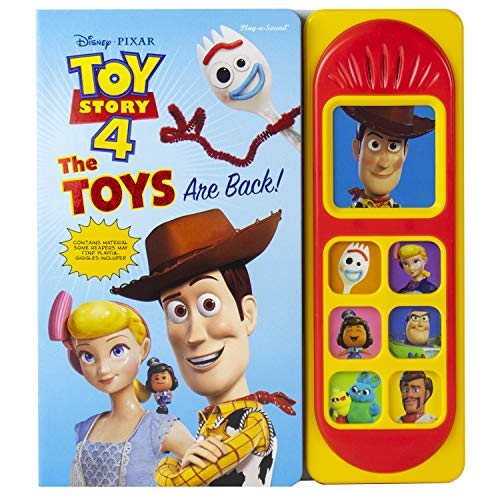 Disney Pixar Toy Story 4 Woody, Buzz Lightyear, Bo Peep, and More! - The Toys are Back! Sound Book - PI Kids (Play-A-Sound) cover