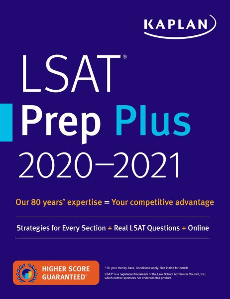 LSAT Prep Plus 2020-2021: Strategies for Every Section + Real LSAT Questions + Online (Kaplan Test Prep) cover