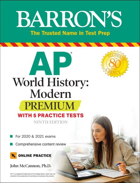 AP World History: Modern Premium: With 5 Practice Tests (Barron's AP) cover