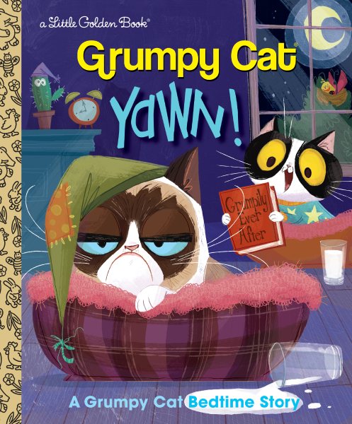 Yawn! A Grumpy Cat Bedtime Story (Grumpy Cat) (Little Golden Book) cover