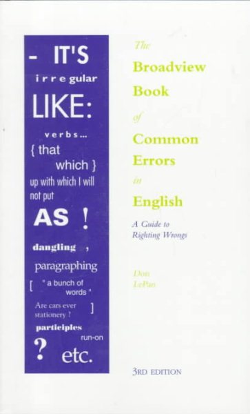 The Broadview Book of Common Errors in English: A Guide to Righting Wrongs cover