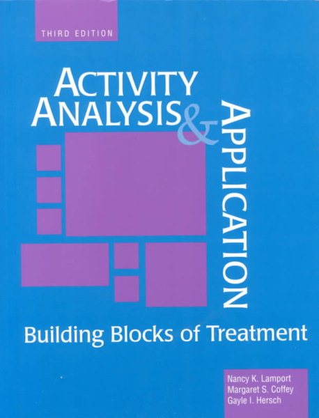 Activity Analysis & Application: Building Blocks of Treatment cover
