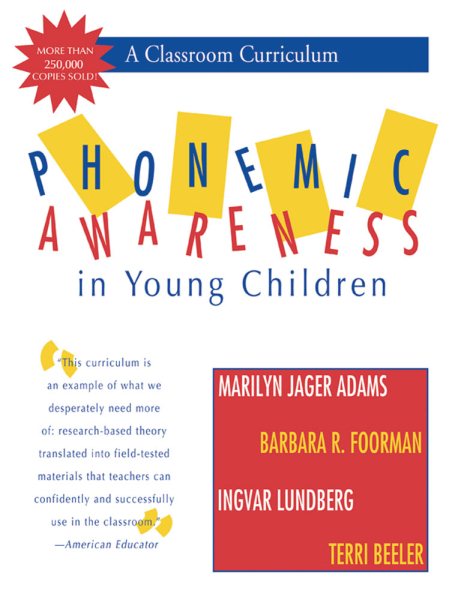 Phonemic Awareness in Young Children: A Classroom Curriculum cover