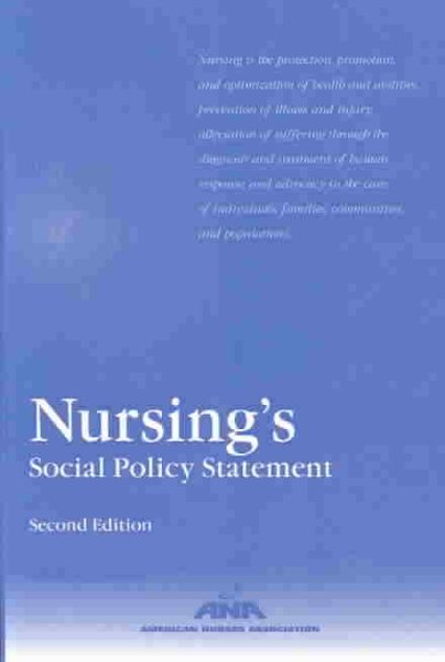 Nursing's Social Policy Statement (American Nurses Association) cover