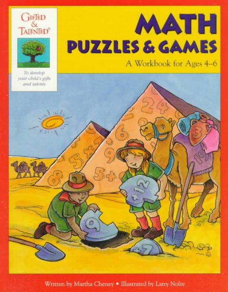 Math Puzzles & Games: A Workbook for Ages 4-6 (Gifted & Talented Series) cover