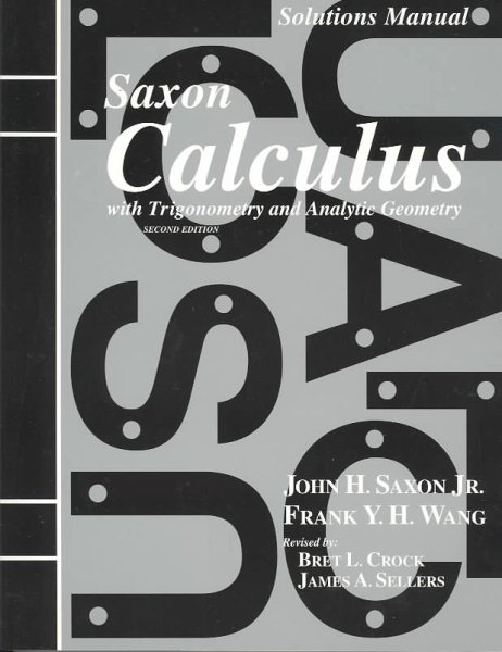 Saxon Calculus with Trigonometry and Analytic Geometry cover