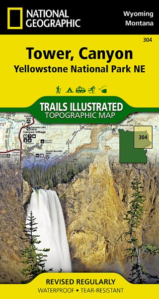 Yellowstone National Park NE - Tower & Canyon Trail Map cover