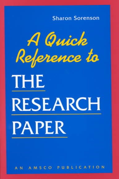 A Quick Reference to The Research Paper cover