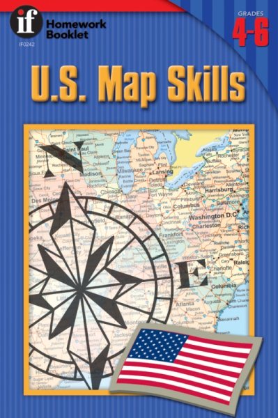 U.S. Map Skills Homework Booklet, Grades 4-6 cover
