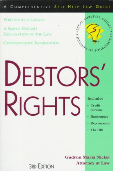 Debtors' Rights: A Legal Self-Help Guide (YOUR RIGHTS WHEN YOU OWE TOO MUCH) cover