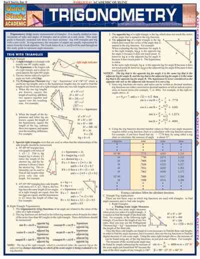 Trigonometry (Quickstudy Reference Guides - Academic) cover