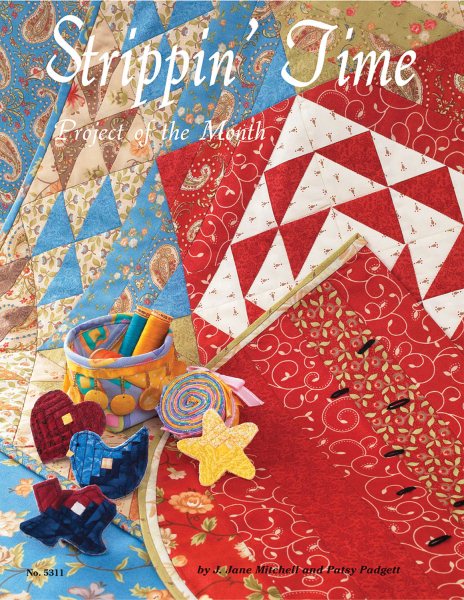 Strippin' Time: Project of the Month (Design Originals) 16 Projects from Table Toppers and Wall Hangings to Boxes, Place Mats, and Pins, Plus Basic Instruction on Cutting, Sewing, Quilting, and More cover