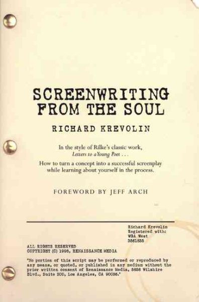 Screenwriting From the Soul: Letters to an Aspiring Screenwriter cover