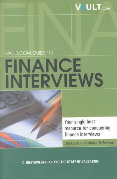 Vault.com Guide to Finance Interviews, 3rd Edition cover