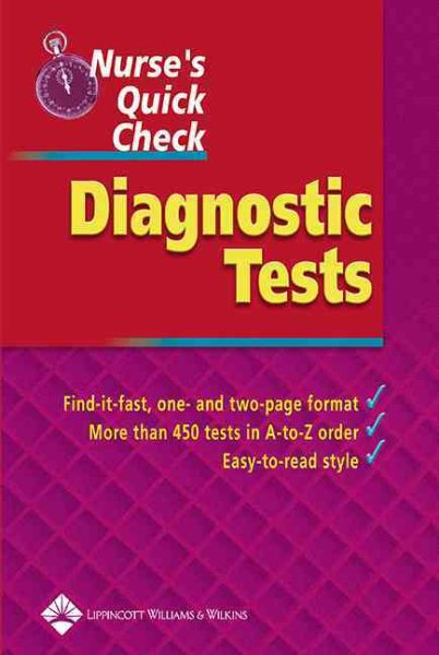 Nurse's Quick Check: Diagnostic Tests cover