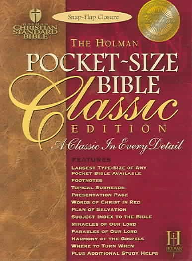 Pocket-Size Bible Classic Edition: Holman Christian Standard Bible, Burgundy, Bonded Leather, Snap Flap cover