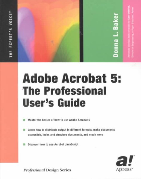 Adobe Acrobat 5: The Professional User's Guide cover