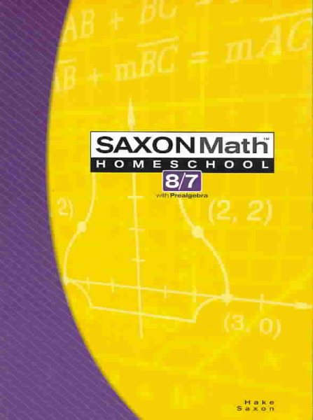 Saxon Math 8/7: Homeschool Student Text cover