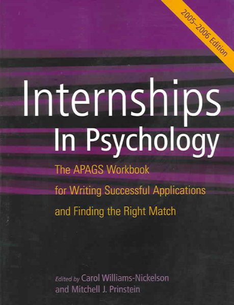 Internships in Psychology: The Apags Workbook for Writing Successful Applications and Finding the Right Match cover