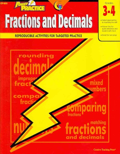 Power Practice Fractions and Decimals, Gr. 3-4 cover
