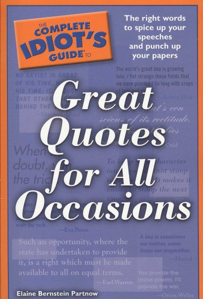 The Complete Idiot's Guide to Great Quotes for All Occasions cover
