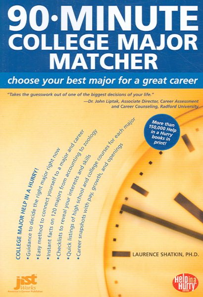 90-Minute College Major Matcher: Choose Your Best Major for a Great Career (Help in a Hurry) cover