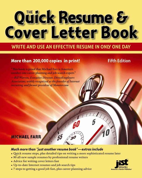 Quick Resume & Cover Letter Book: Write and Use an Effective Resume in Just One Day (Quick Resume and Cover Letter Book) cover