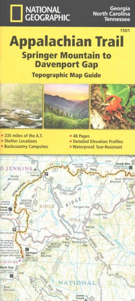 Appalachian Trail: Springer Mountain to Davenport Gap Map [Georgia, North Carolina, Tennessee] (National Geographic Topographic Map Guide, 1501) cover
