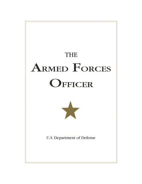 The Armed Forces Officer: 2007 Edition cover