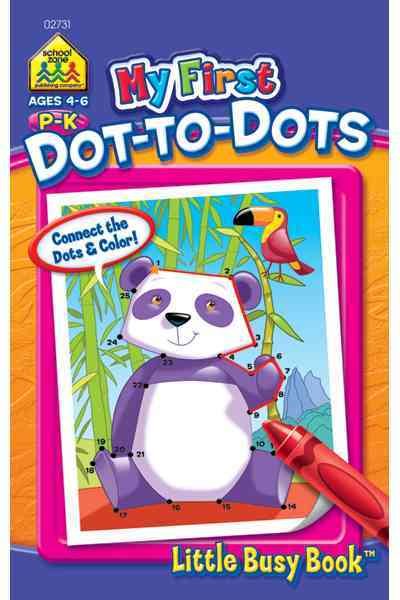 School Zone - My First Dot-to-Dots Workbook - Ages 3 to 6 - Preschool to Kindergarten, Activity Pad, Connect the Dots, Numbers 1-25, Coloring, and More (School Zone Little Busy Book™ Series) cover